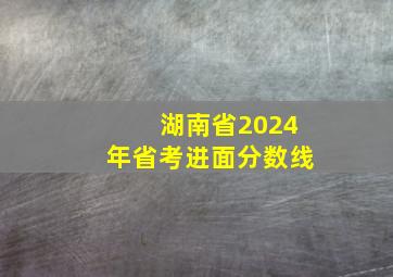 湖南省2024年省考进面分数线