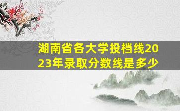 湖南省各大学投档线2023年录取分数线是多少