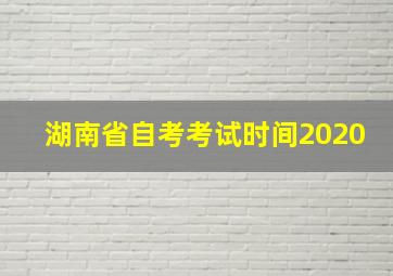 湖南省自考考试时间2020