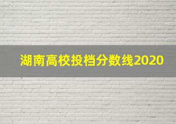 湖南高校投档分数线2020