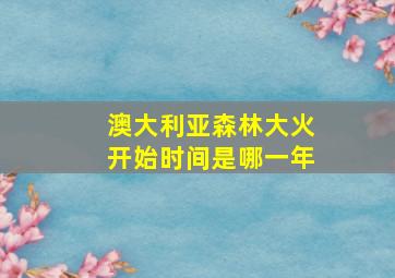 澳大利亚森林大火开始时间是哪一年