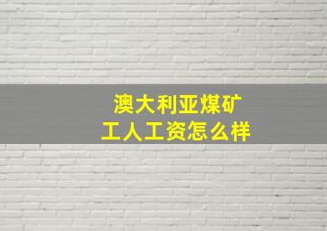 澳大利亚煤矿工人工资怎么样