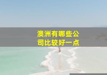 澳洲有哪些公司比较好一点