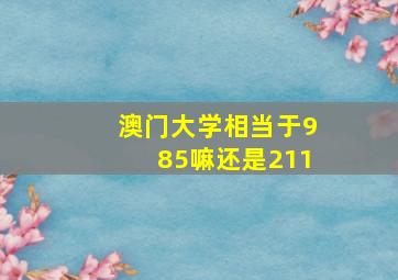 澳门大学相当于985嘛还是211