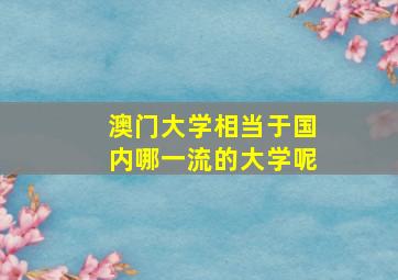 澳门大学相当于国内哪一流的大学呢