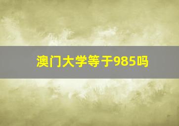 澳门大学等于985吗