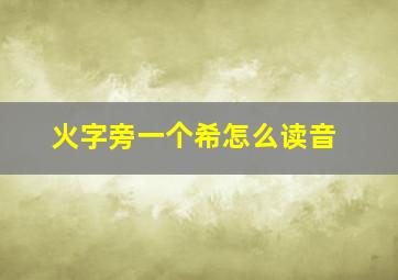 火字旁一个希怎么读音