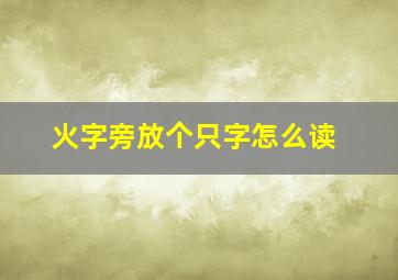 火字旁放个只字怎么读