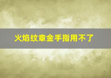 火焰纹章金手指用不了