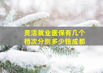 灵活就业医保有几个档次分别多少钱成都