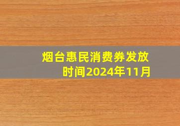 烟台惠民消费券发放时间2024年11月