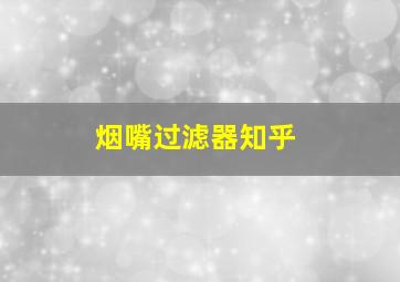 烟嘴过滤器知乎