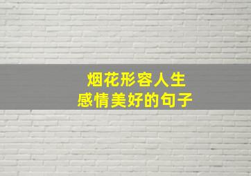 烟花形容人生感情美好的句子