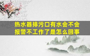 热水器排污口有水会不会报警不工作了是怎么回事