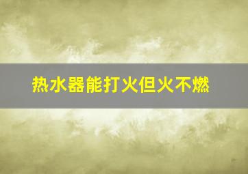 热水器能打火但火不燃