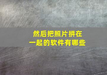 然后把照片拼在一起的软件有哪些