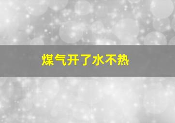 煤气开了水不热