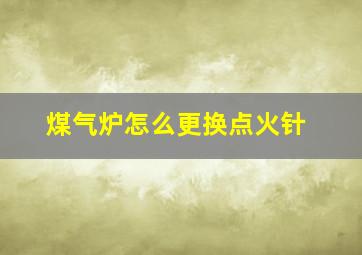 煤气炉怎么更换点火针