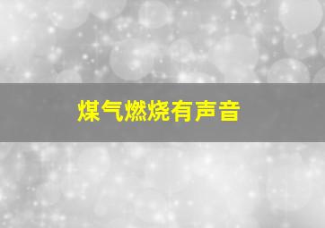 煤气燃烧有声音