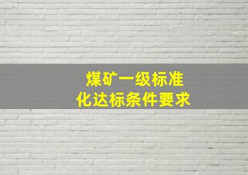 煤矿一级标准化达标条件要求