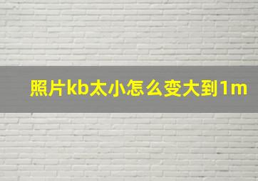 照片kb太小怎么变大到1m