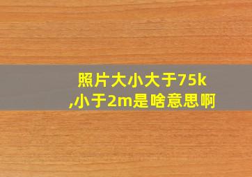 照片大小大于75k,小于2m是啥意思啊