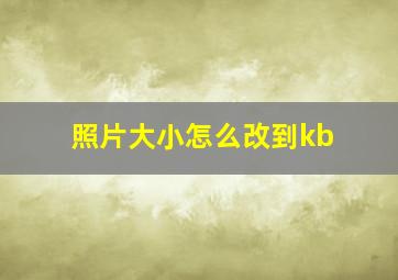 照片大小怎么改到kb