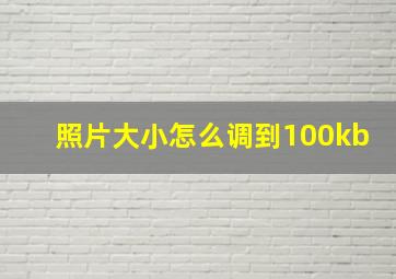 照片大小怎么调到100kb