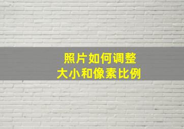 照片如何调整大小和像素比例