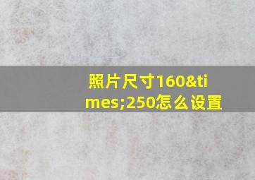 照片尺寸160×250怎么设置