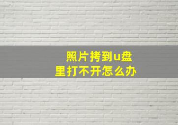 照片拷到u盘里打不开怎么办