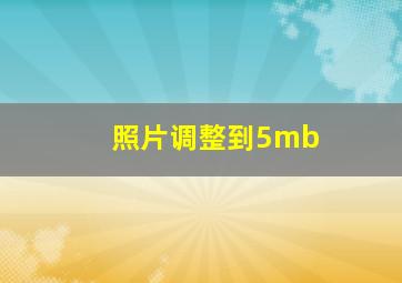 照片调整到5mb