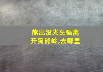 熊出没光头强离开狗熊岭,去哪里