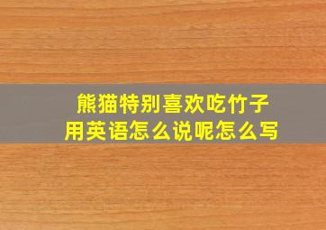 熊猫特别喜欢吃竹子用英语怎么说呢怎么写