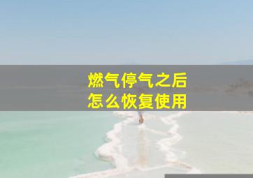 燃气停气之后怎么恢复使用