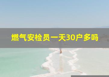 燃气安检员一天30户多吗