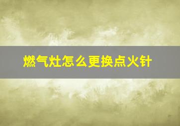 燃气灶怎么更换点火针