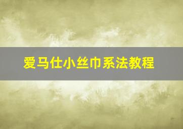 爱马仕小丝巾系法教程