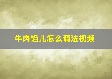 牛肉馅儿怎么调法视频