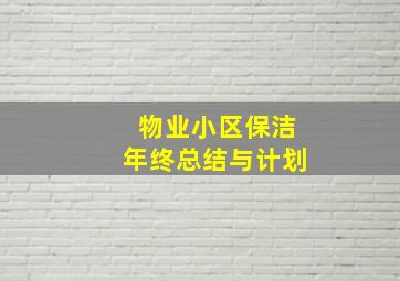 物业小区保洁年终总结与计划