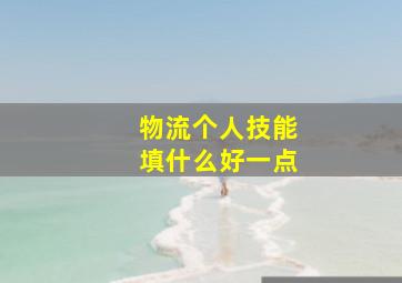 物流个人技能填什么好一点