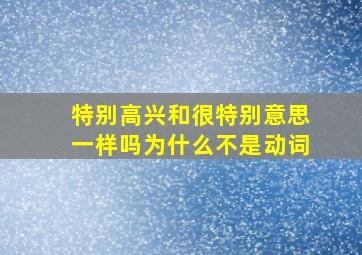 特别高兴和很特别意思一样吗为什么不是动词