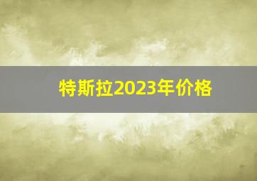 特斯拉2023年价格