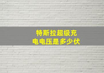 特斯拉超级充电电压是多少伏