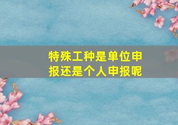 特殊工种是单位申报还是个人申报呢