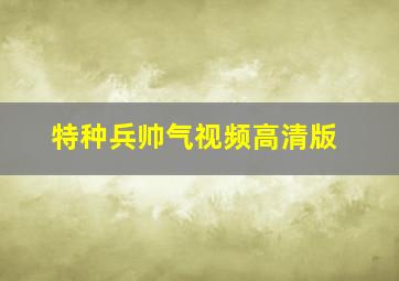 特种兵帅气视频高清版