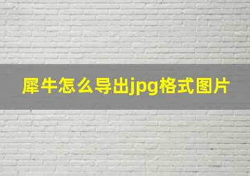 犀牛怎么导出jpg格式图片