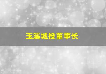 玉溪城投董事长