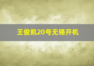 王俊凯20号无锡开机