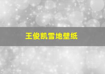 王俊凯雪地壁纸